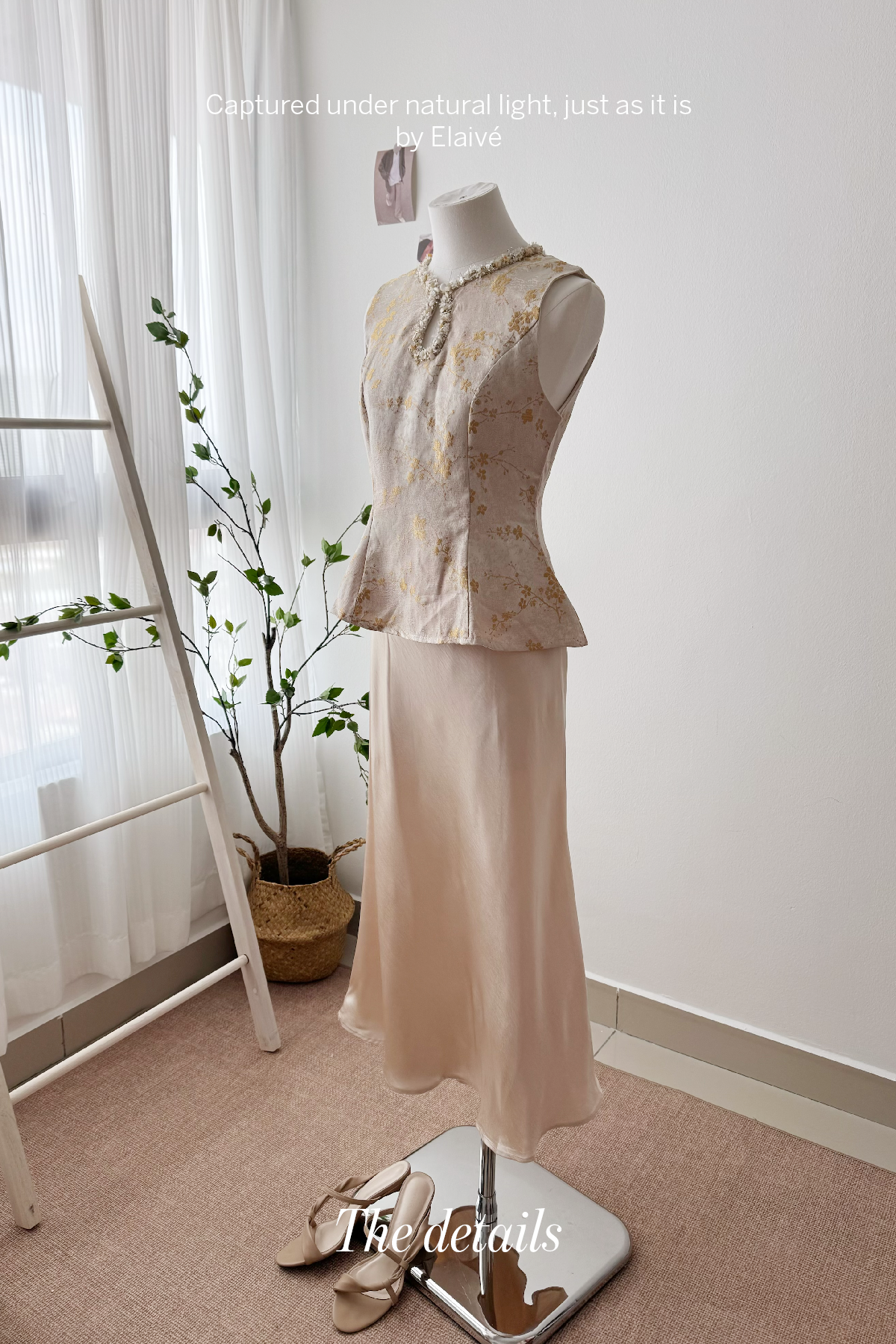 Gilded Poise • Jacquard Peplum Set