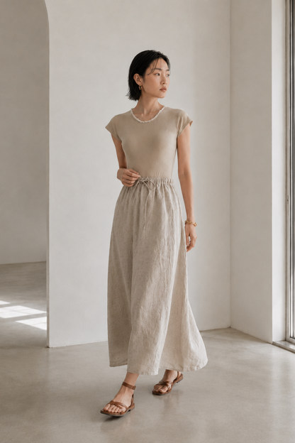 Canvas Muse • Panelled Cotton Linen Dress