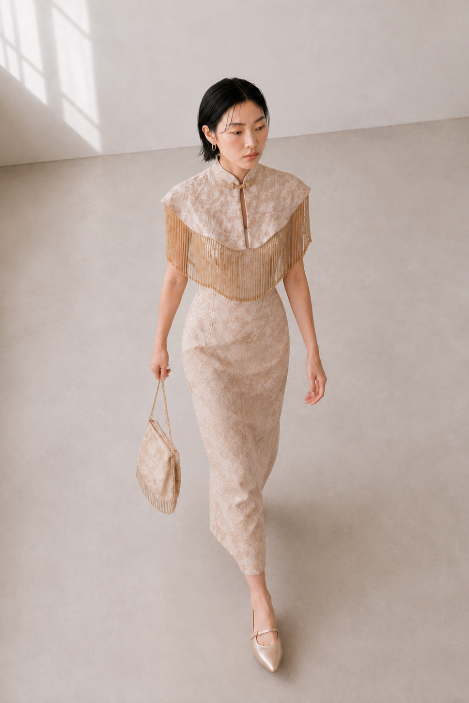 Gilded Muse • Fringe Qipao Dress