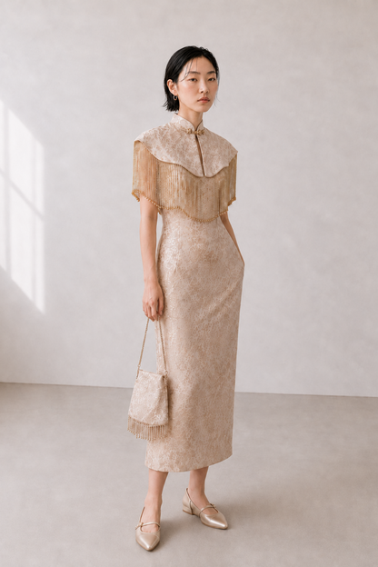 Gilded Muse • Fringe Qipao Dress