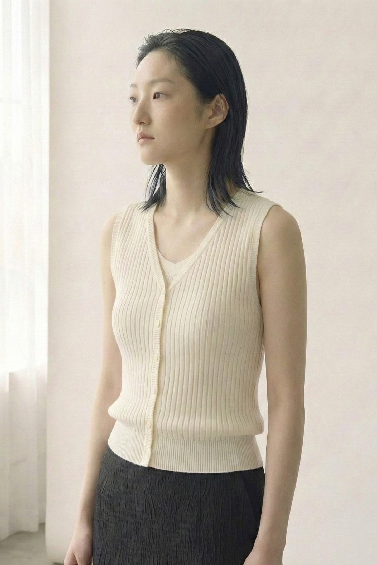 Cool Layer • Faux-Layer Ice Silk Knit Tank