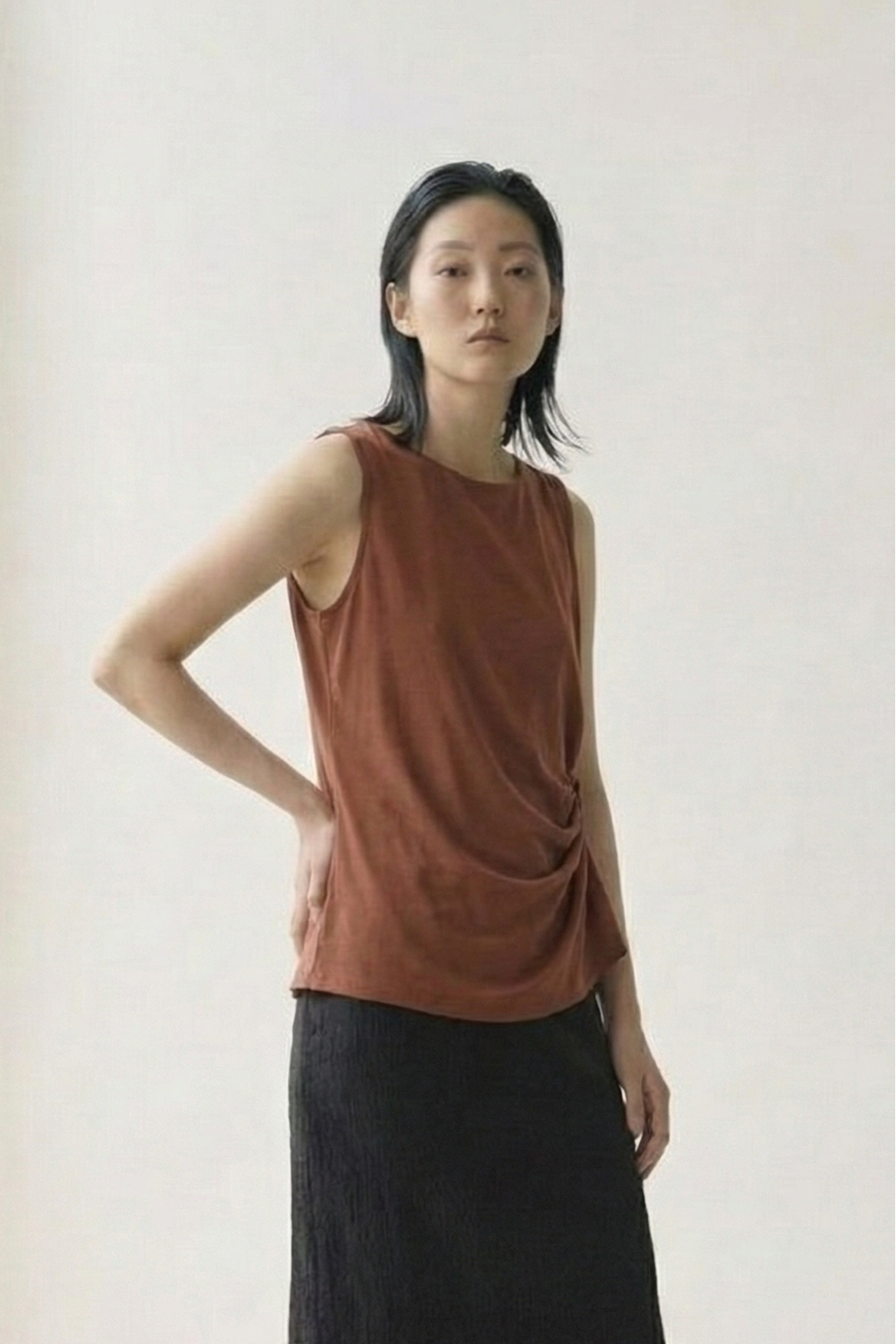 Effortless Chic • Sleeveless Top with Side Knot