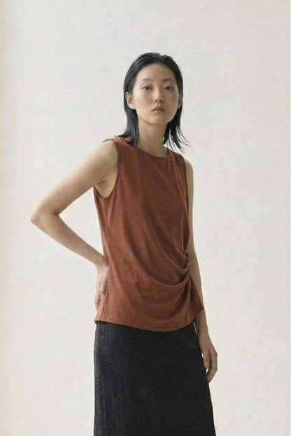 Effortless Chic • Sleeveless Top with Side Knot