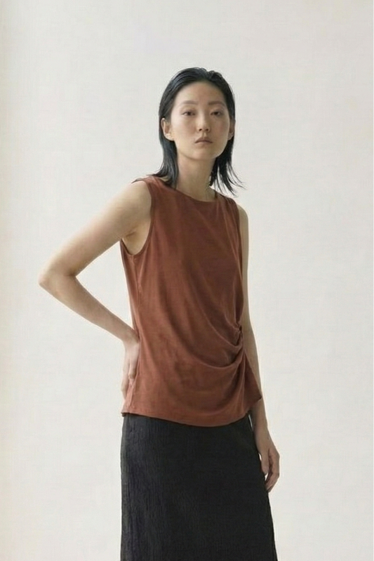 Effortless Chic • Sleeveless Top with Side Knot