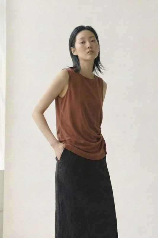 Effortless Chic • Sleeveless Top with Side Knot