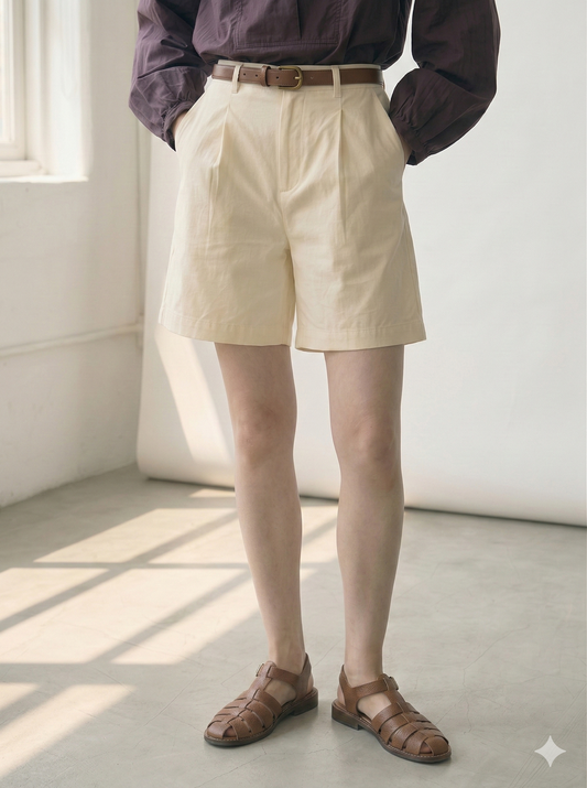 Utility Ease • Korean Chic High-Waist Cargo Shorts