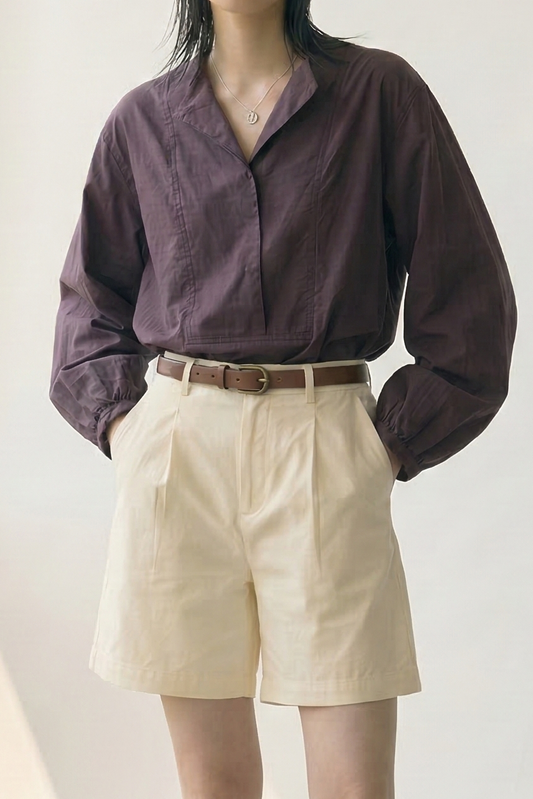 Soft Grace • French Round-Neck Blouse