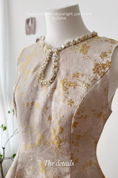 Gilded Poise • Jacquard Peplum Set