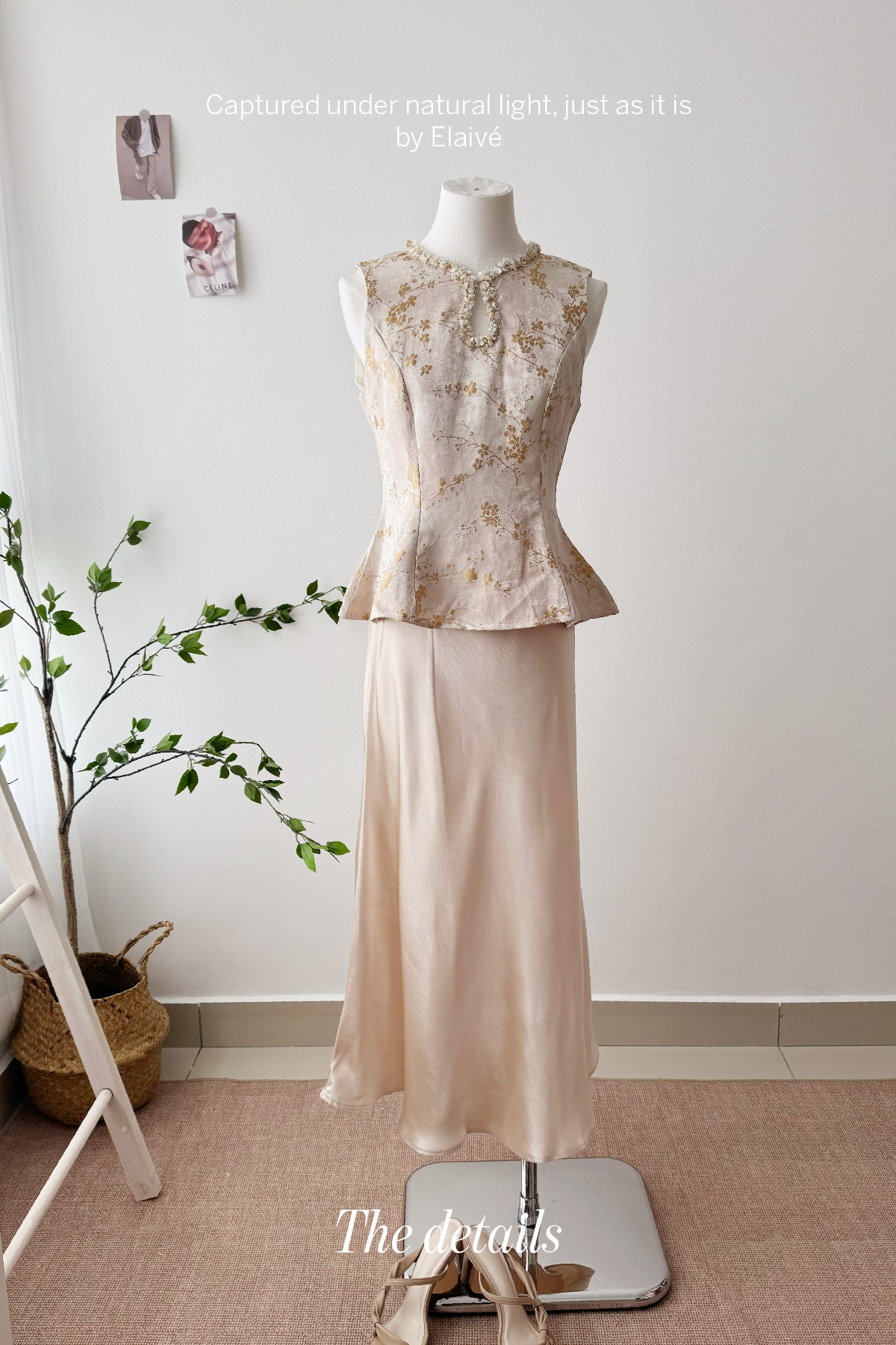 Gilded Poise • Jacquard Peplum Set