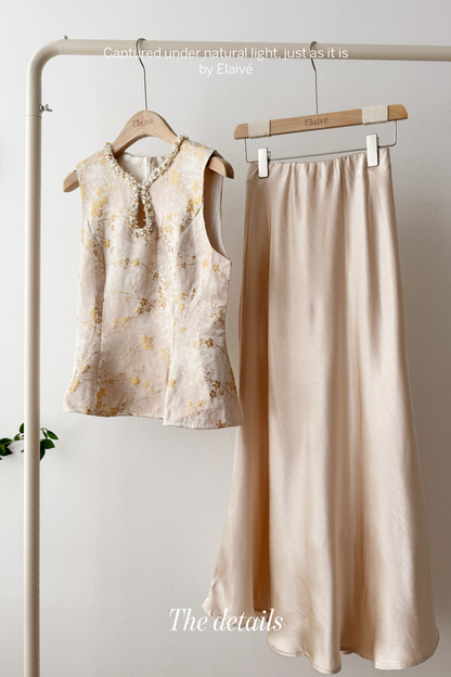 Gilded Poise • Jacquard Peplum Set