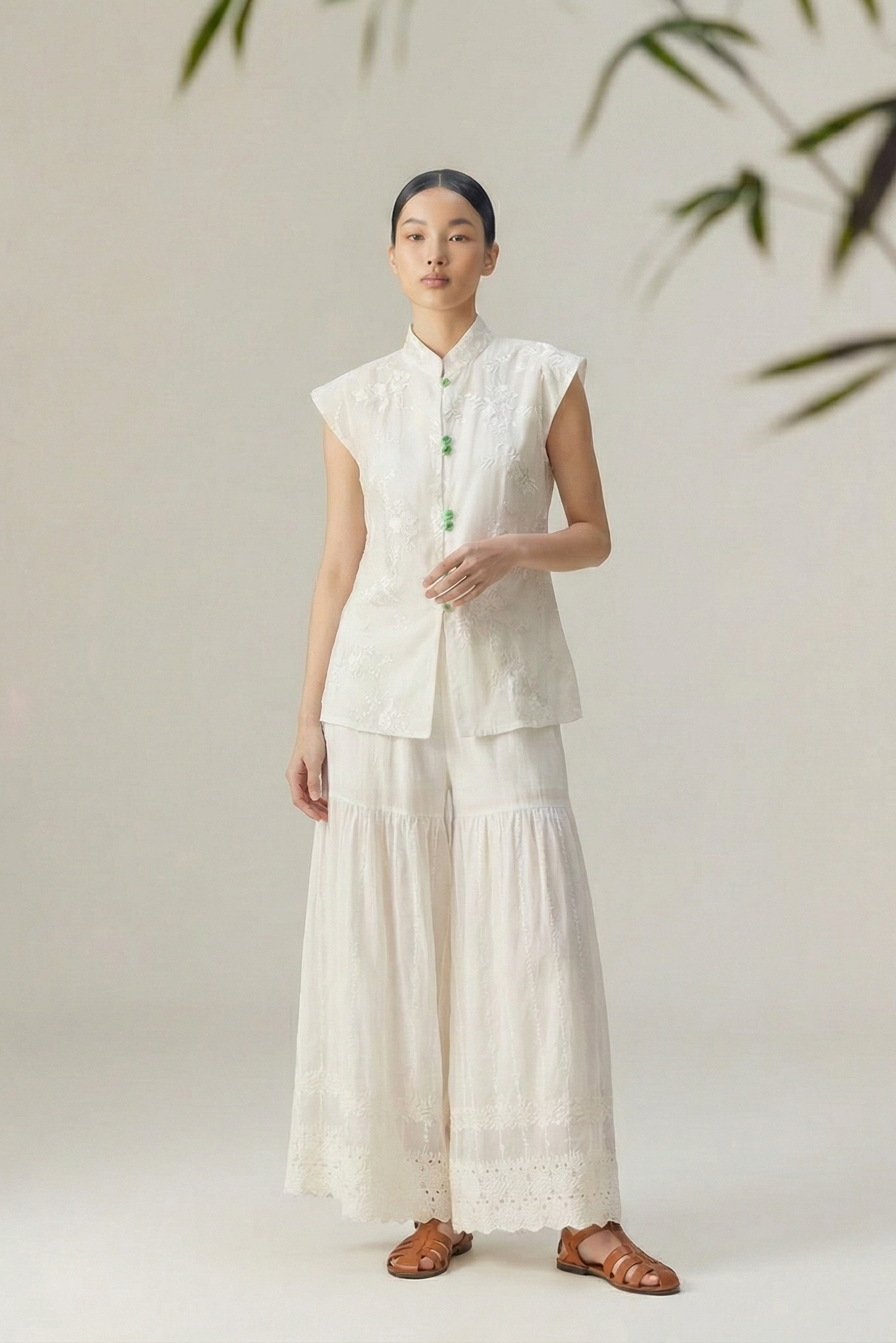 Jade Accent • Neo-Chinese Two-Piece Set