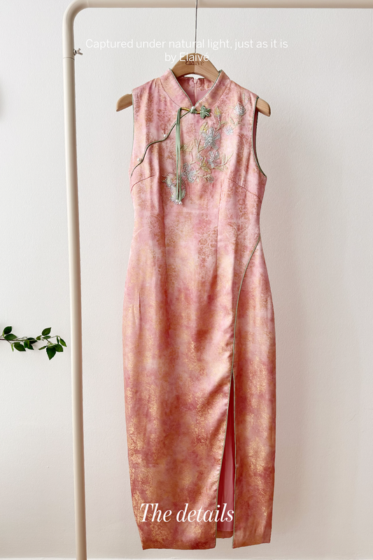 Jade Whisper • Embroidered Qipao Dress