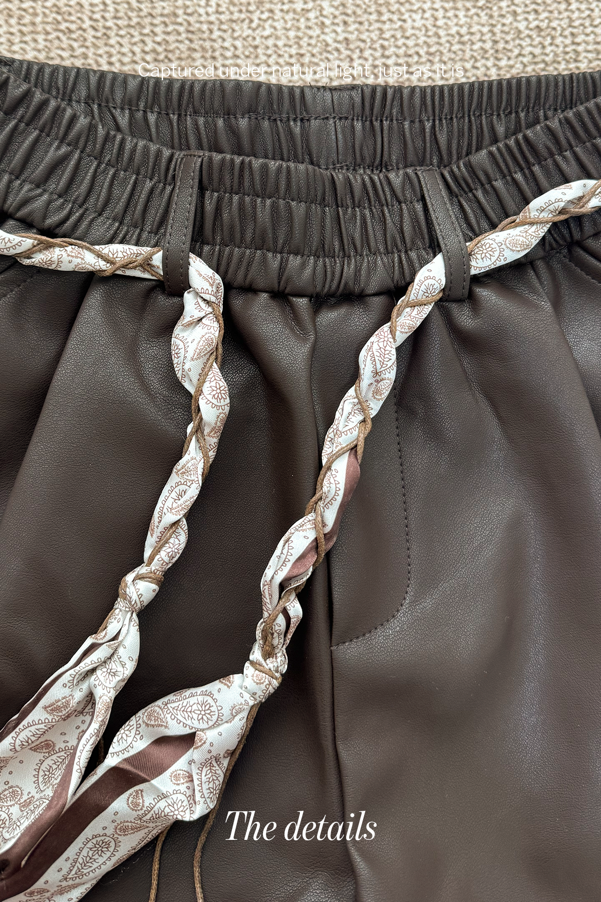 Light Attitude • High-Waist Faux Leather A-Line Shorts