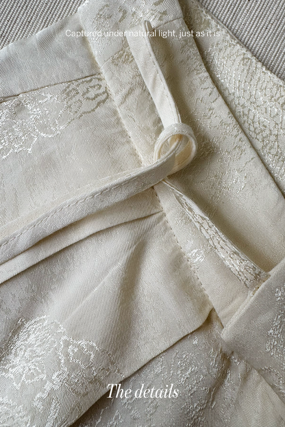 Quiet Jacquard • Neo-Chinese Vest & Wide-Leg Pants Set