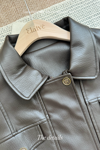 Quiet Utility • Faux Leather Jacket & Mini Skort Set • Jacket