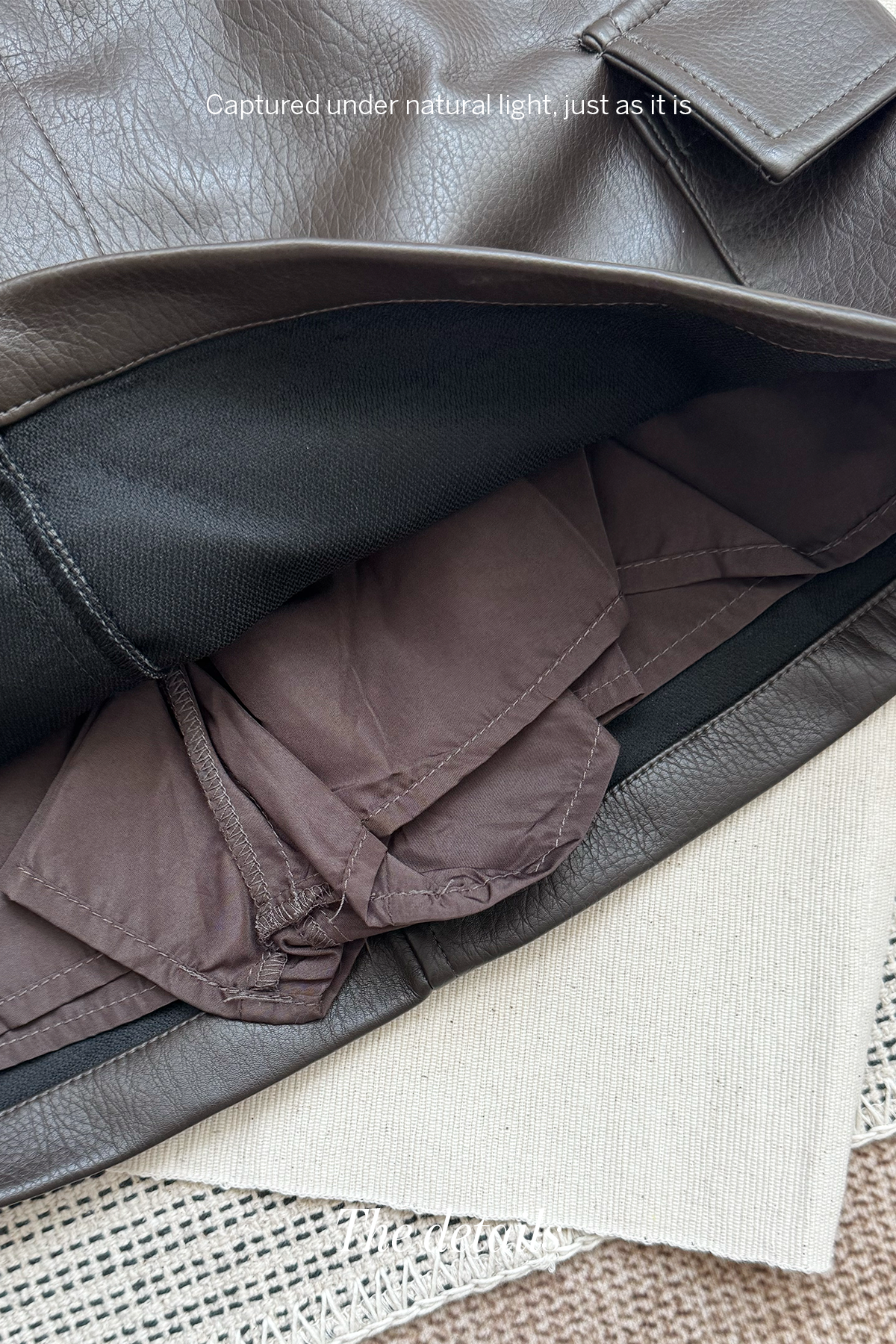 Quiet Utility • Faux Leather Jacket & Mini Skort Set • Skort