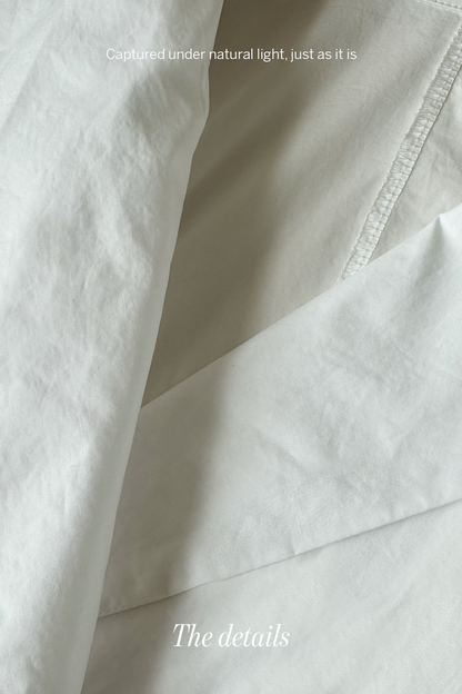 Sharp Edge • Oversized Stand-Collar V White Shirt