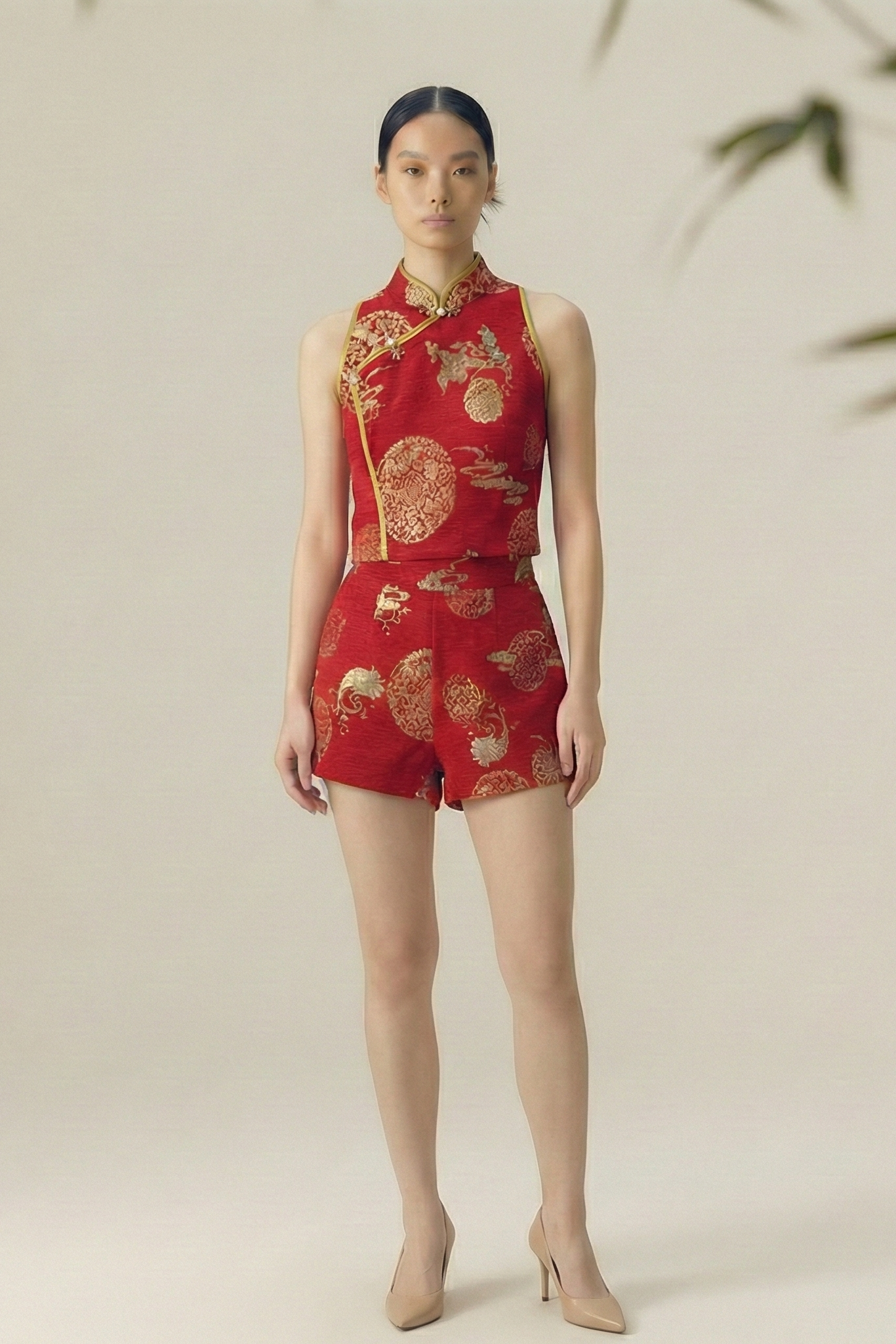 Soft Balance • Neo-Chinese Sleeveless Shorts Set