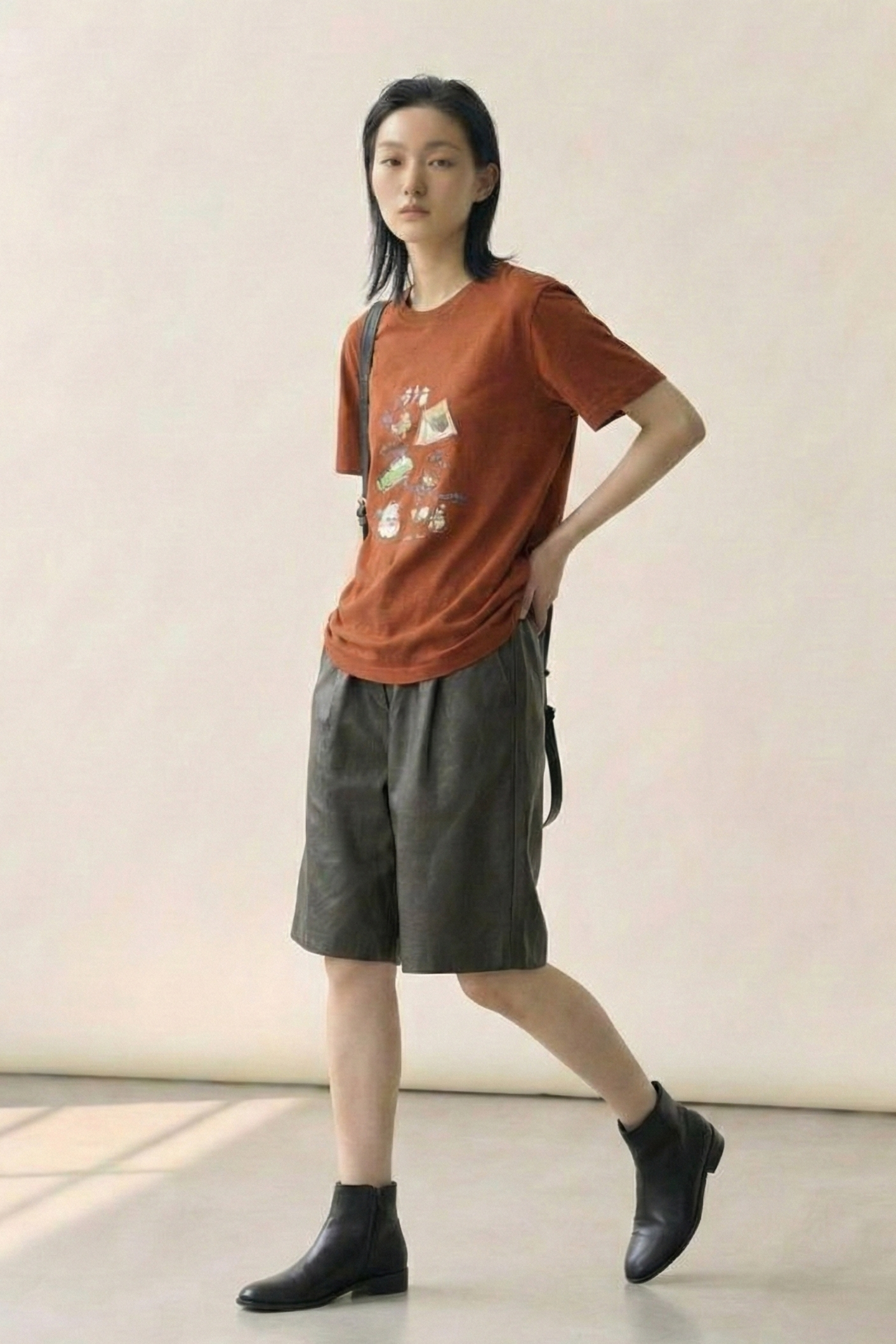 Soft Edge • High-Waist Faux Leather Bermuda Shorts