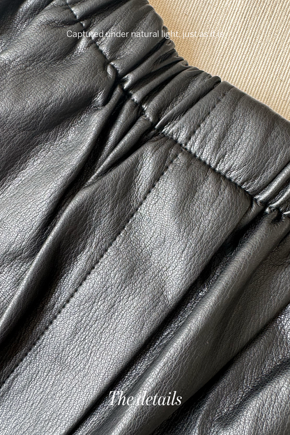 Soft Edge • High-Waist Faux Leather Bermuda Shorts