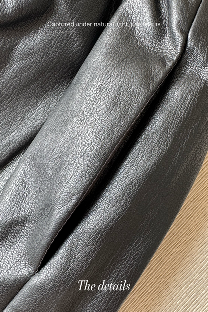 Soft Edge • High-Waist Faux Leather Bermuda Shorts