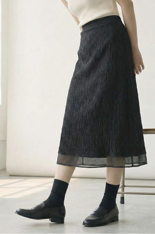 Soft Panel • Korean Straight Ruched Skirt