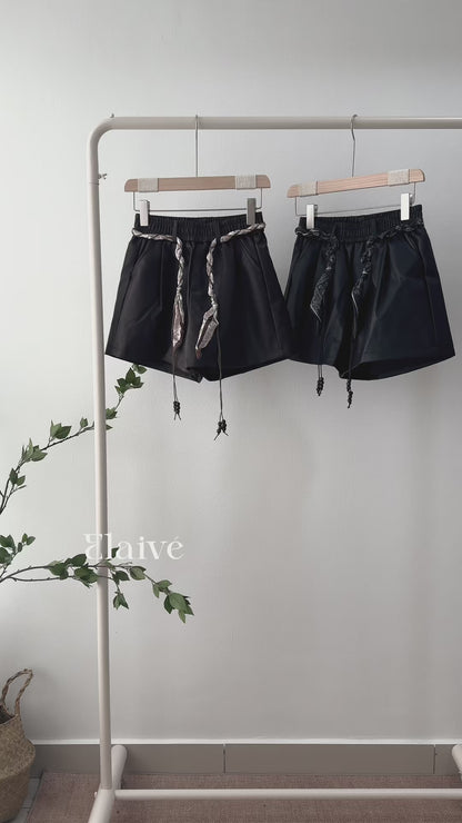 Light Attitude • High-Waist Faux Leather A-Line Shorts