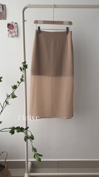 Coral Sunset • Midi Skirt