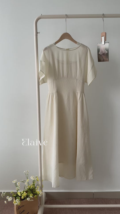 Soft Flow • Korean Tie-Waist Flare Dress