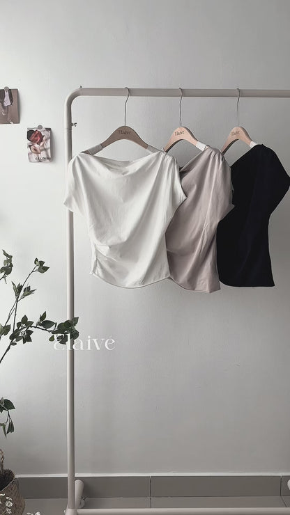 Asym Fold • Ruched One-Shoulder Tee
